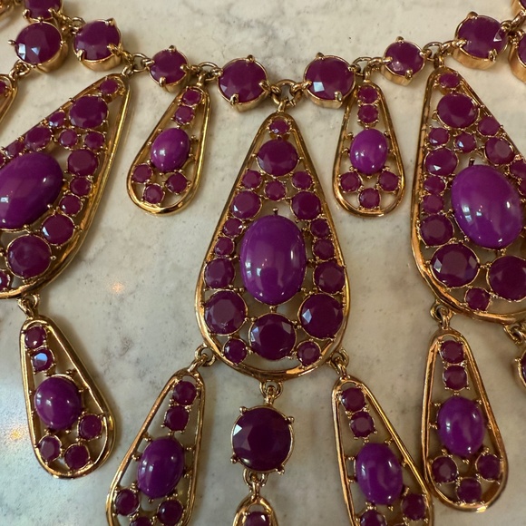 Kate Spade PURPLE Paisley Park Statement Bib Necklace - Never Worn - Picture 3 of 5